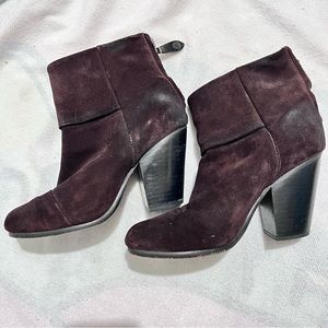 Rag and bone brown ankle boots size 38.5 leather suede